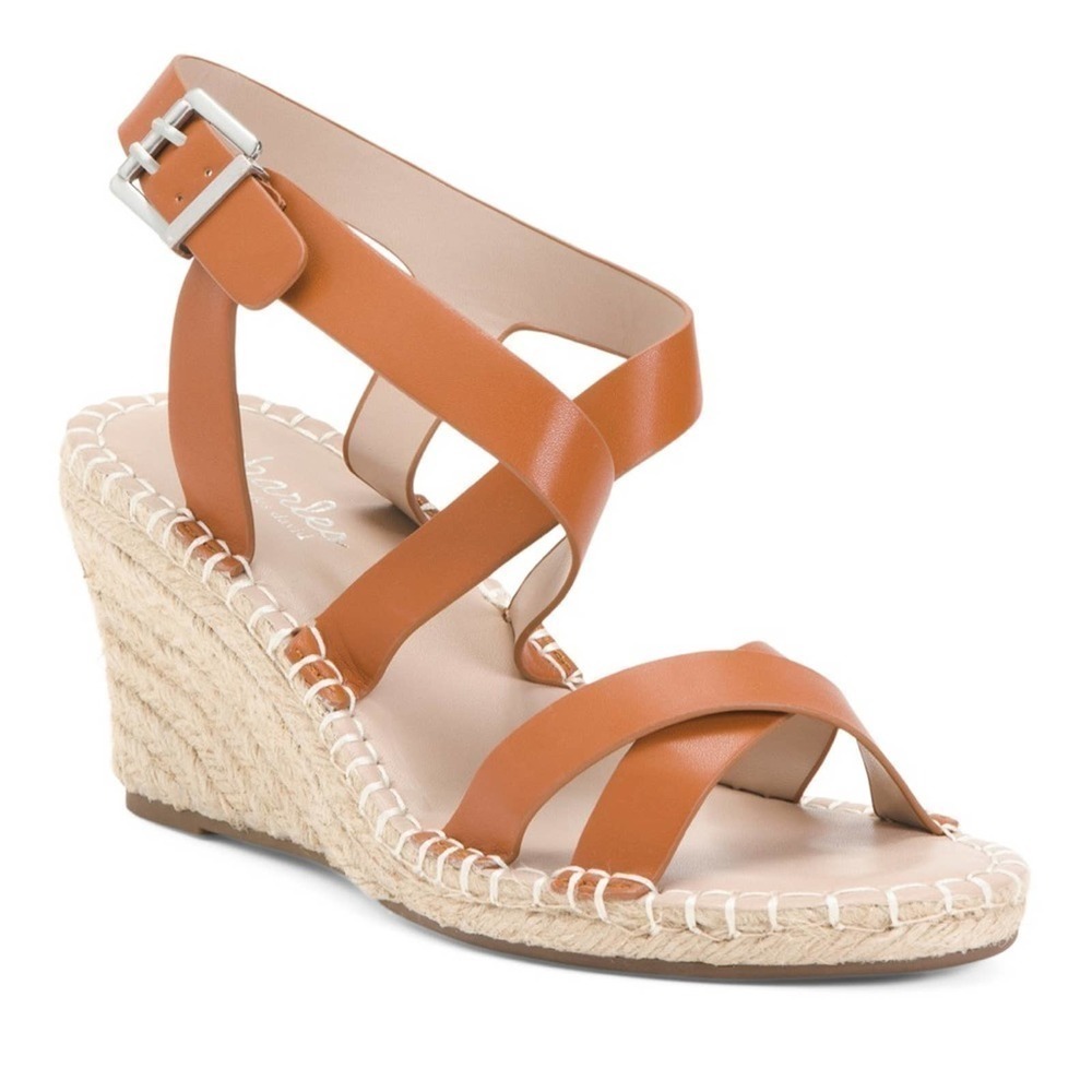 CHARLES BY CHARLES DAVID Ankle Strap Espadrille Wedge Sandals